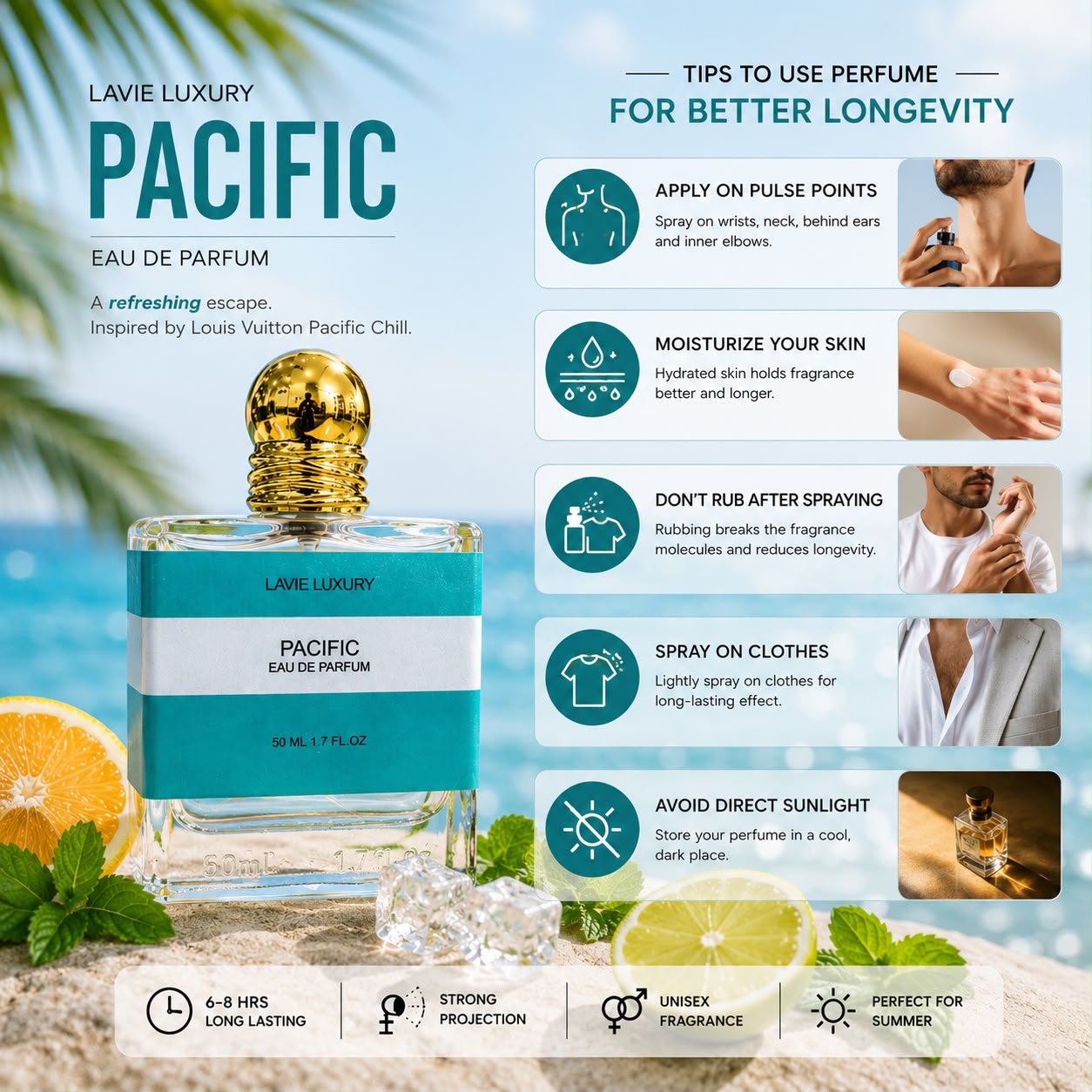 Lavie Pacific – Fresh Citrus Aromatic Eau de Parfum (Unisex)