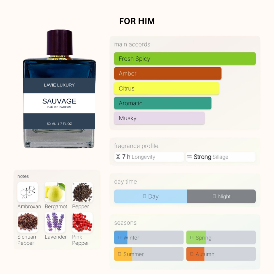 Lavie Sauvage – Fresh Spicy Aromatic Eau de Parfum for Men