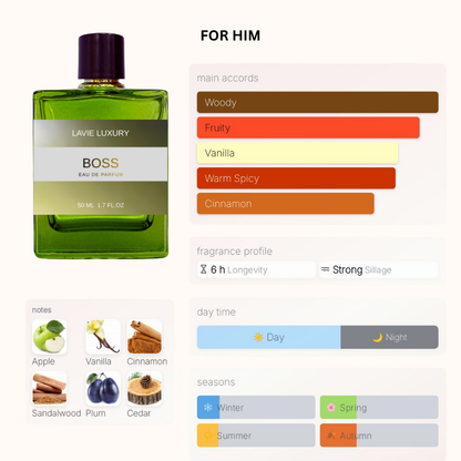 Lavie Boss – Fresh Fruity Aromatic Eau de Parfum for Men