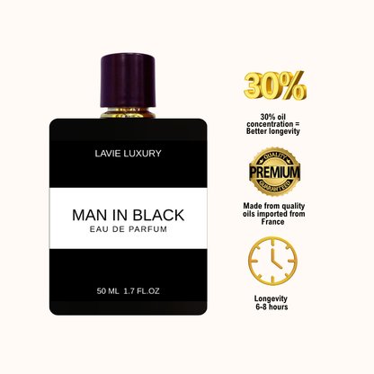 Lavie Man in Black – Intense Spicy Amber Eau de Parfum for Men