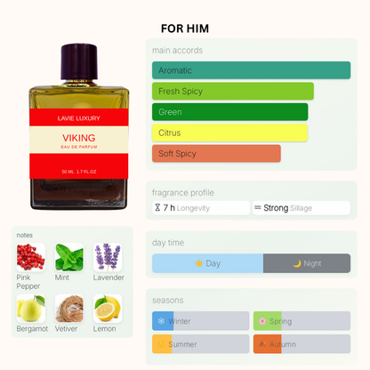Lavie Viking – Fresh Spicy Woody Eau de Parfum for Men