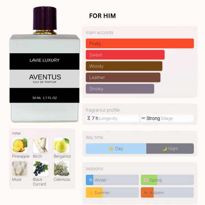 Lavie Aventus – Fruity Smoky Woody Eau de Parfum for Men