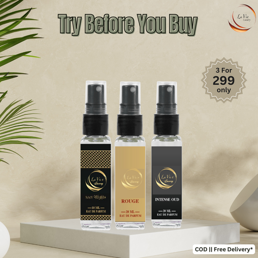 Trial Pack Of - 1001 NIGHTS , ROUGE and GUCCI INTENSE OUD.