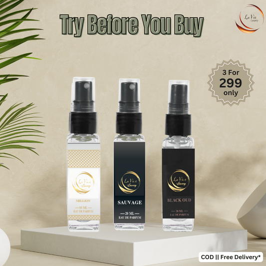 Trial Pack Of - ONE MILLION , SAUVAGE and BLACK OUD