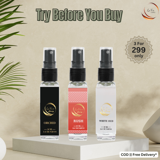Trial Pack Of - ORCHID, RUSH and WHITE OUD