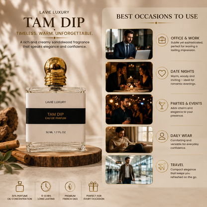 Lavie Tam Dip – Creamy Woody Sandalwood Eau de Parfum (Unisex)
