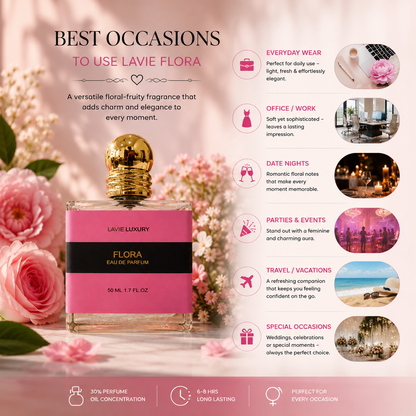Lavie Flora – Elegant Floral Fruity Eau de Parfum for Women-100 ML