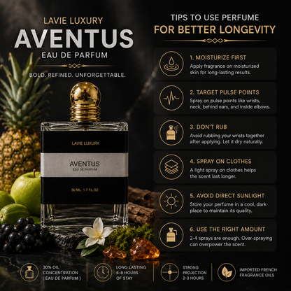 Lavie Aventus – Fruity Smoky Woody Eau de Parfum for Men