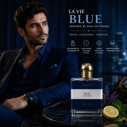 Lavie Bleu – Fresh Woody Aromatic Eau de Parfum for Men
