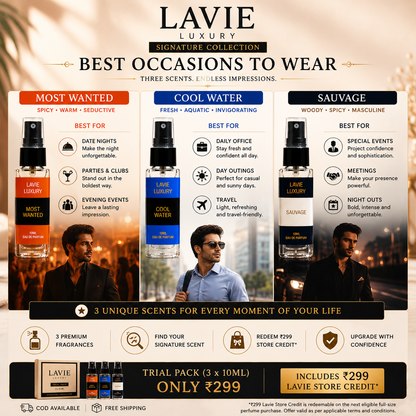 Signature Collection Trial Pack – Most Wanted, Cool Water, and Sauvage | 3 × 10ml Premium Perfumes