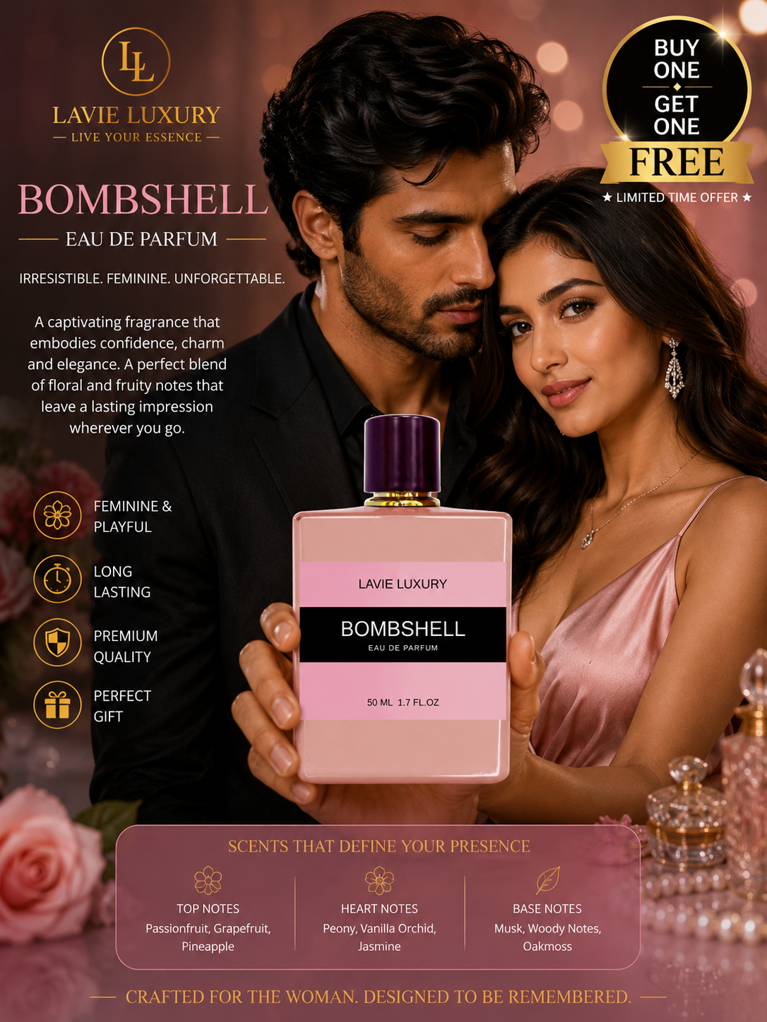 Lavie Bombshell – Fruity Floral Fresh Eau de Parfum for Women