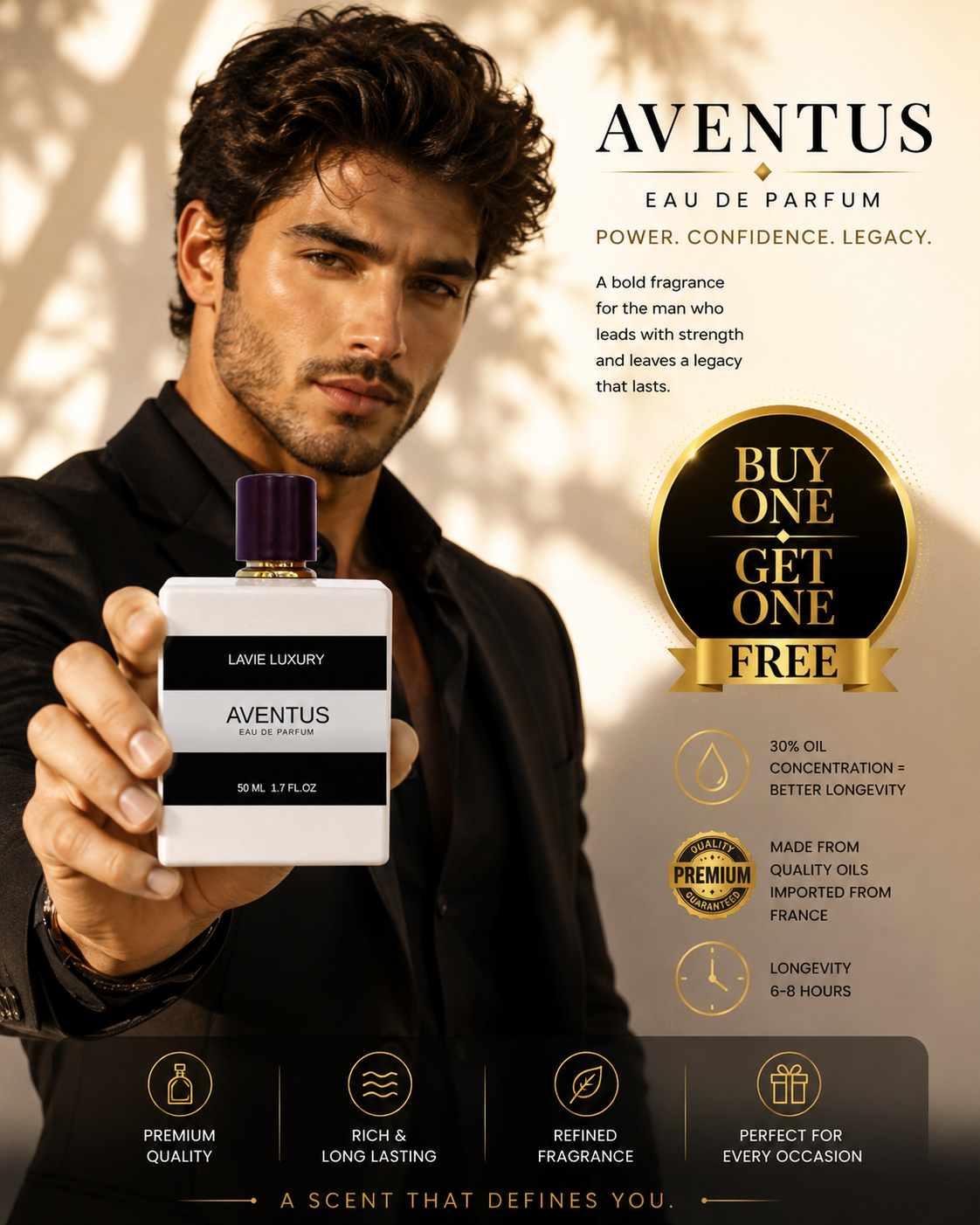 Lavie Aventus – Fruity Smoky Woody Eau de Parfum for Men