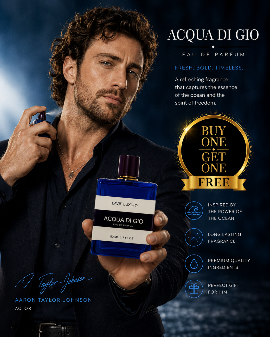 Lavie Acqua Di Gio – Fresh Marine Citrus Eau de Parfum for Men
