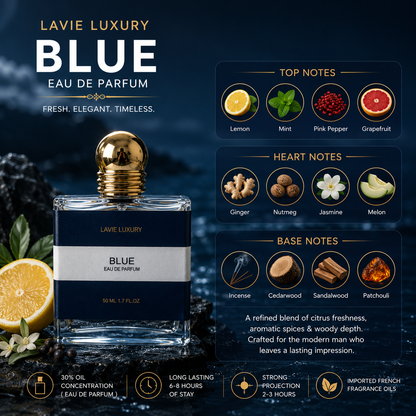 Lavie Bleu – Fresh Woody Aromatic Eau de Parfum for Men