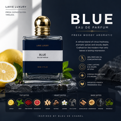 Lavie Bleu – Fresh Woody Aromatic Eau de Parfum for Men