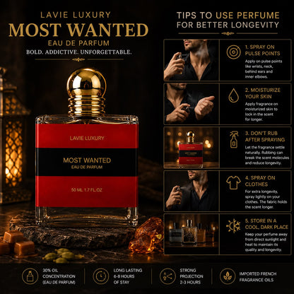 Lavie Most Wanted – Sweet Spicy Amber Eau de Parfum for Men