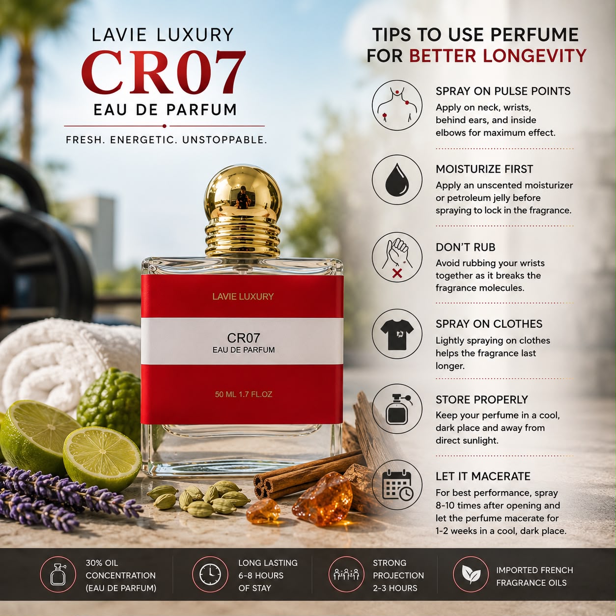 Lavie CR07 – Fresh Aromatic Woody Eau de Parfum for Men