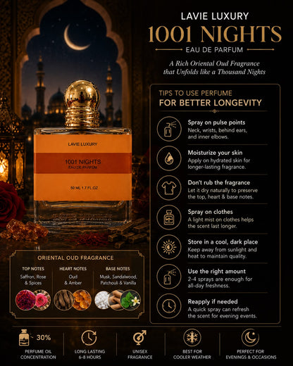 Lavie 1001 Nights – Rich Oriental Oud Eau de Parfum (Unisex)