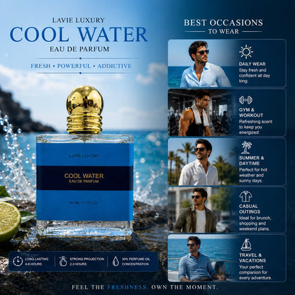 Lavie Cool Water Intense – Fresh Sweet Aquatic Eau de Parfum for Men