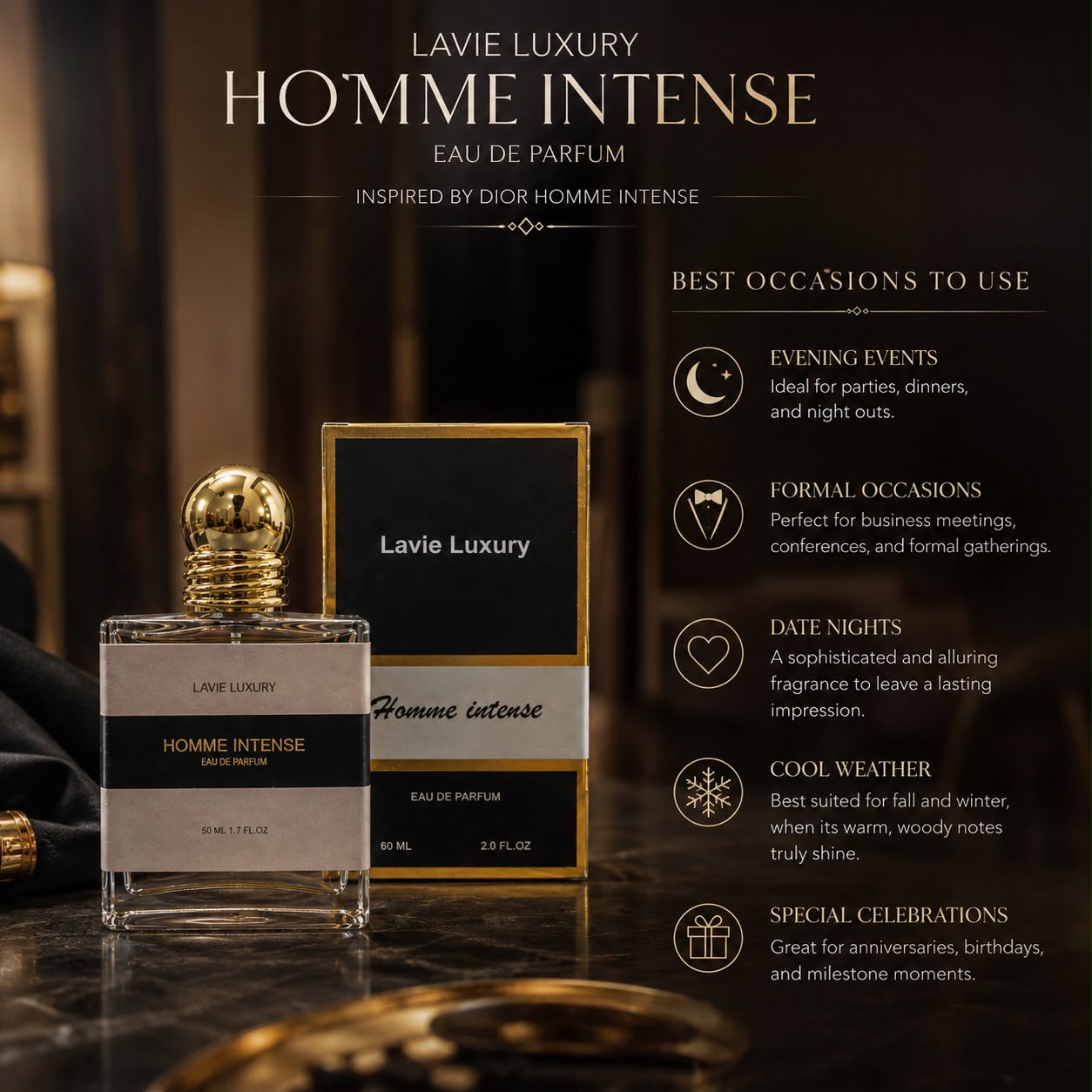 Lavie Homme Intense – Powdery Iris Woody Eau de Parfum for Men