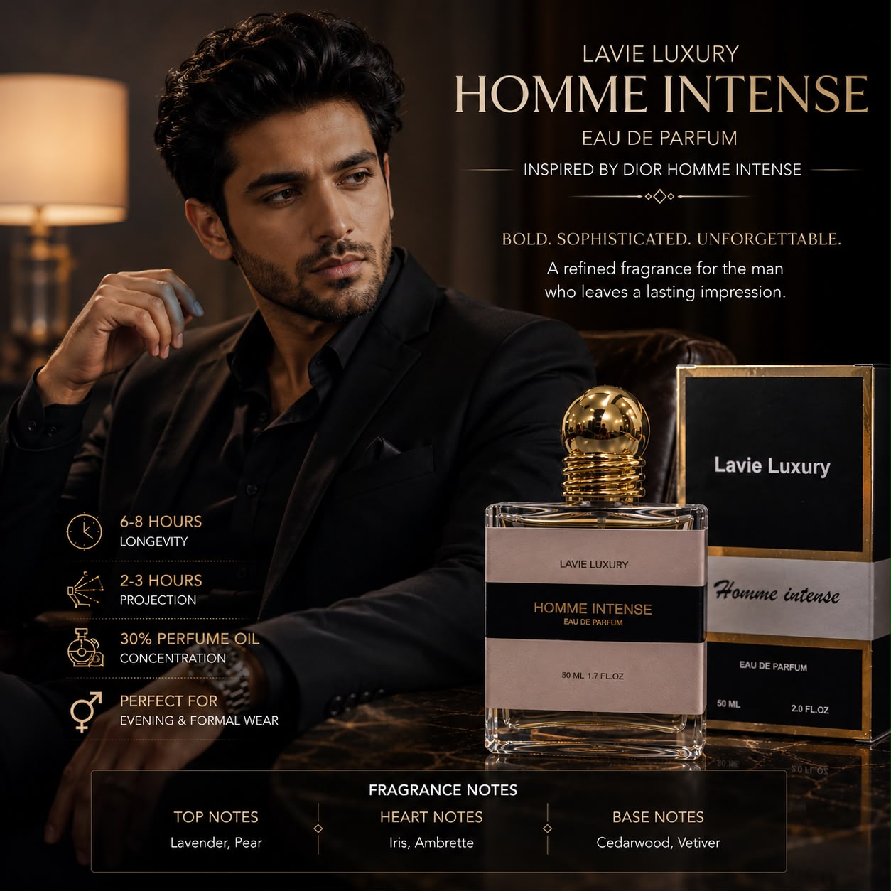 Lavie Homme Intense – Powdery Iris Woody Eau de Parfum for Men