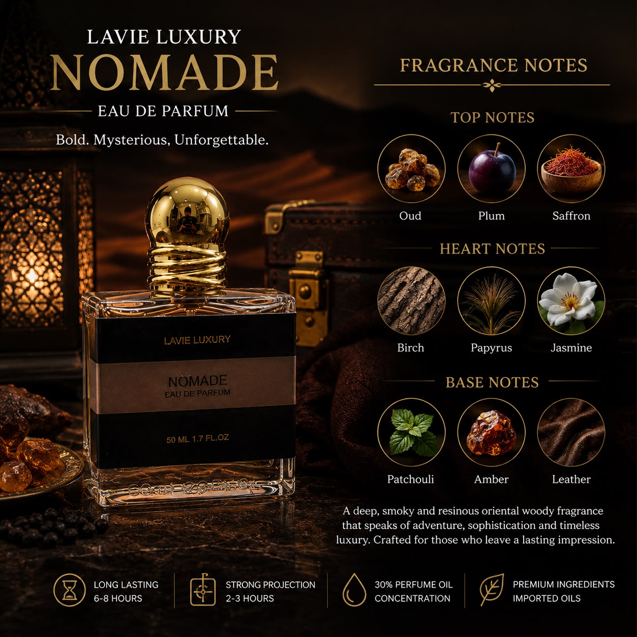 Lavie Nomade – Intense Rose Oud Eau de Parfum (Unisex)