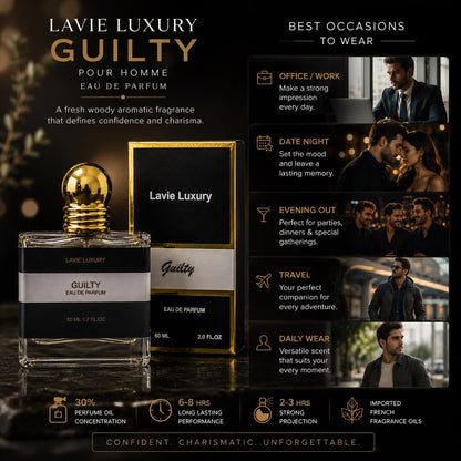 Lavie Guilty Pour Homme – Fresh Woody Aromatic Eau de Parfum for Men