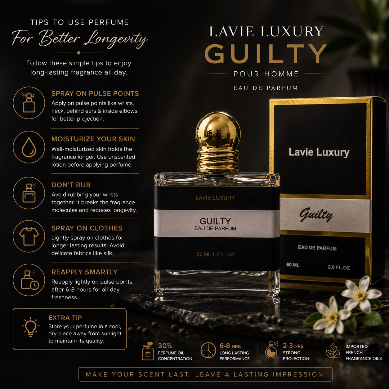 Lavie Guilty Pour Homme – Fresh Woody Aromatic Eau de Parfum for Men